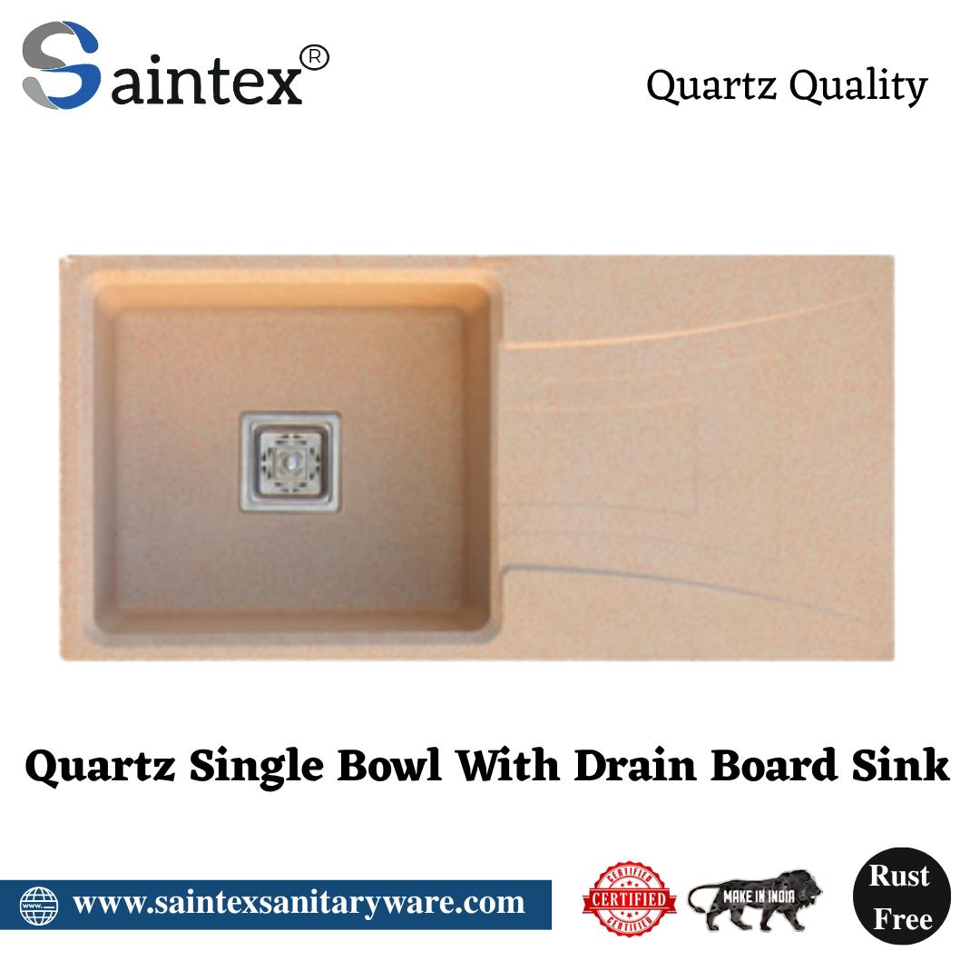 Quartz Single Bowl With Drain Board Sink
